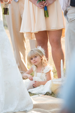 flower girl at lubrecht forest wedding